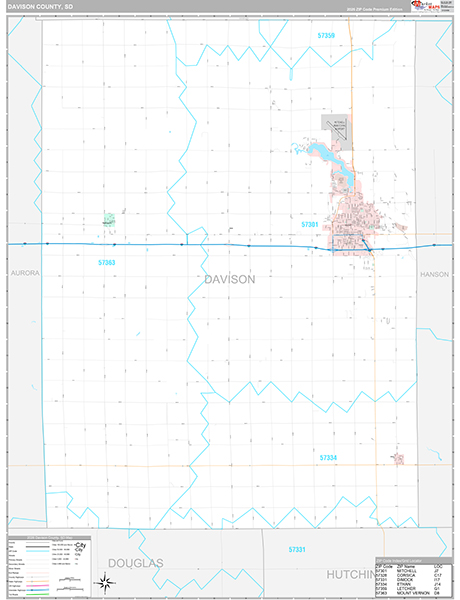 Davison County, SD Zip Code Map
