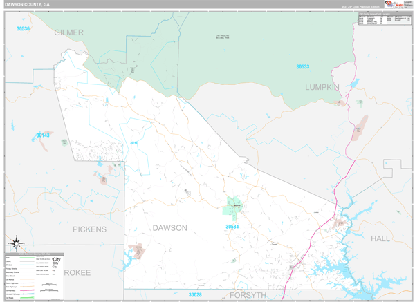Dawson County, GA Wall Map