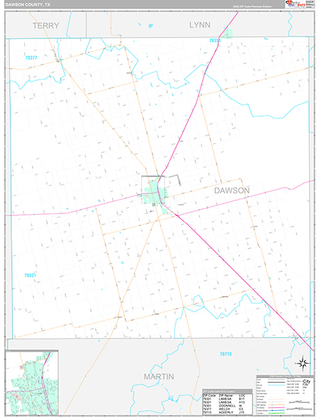 Dawson County, TX Zip Code Map