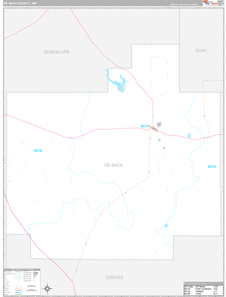 DeBaca County, NM Zip Code Map