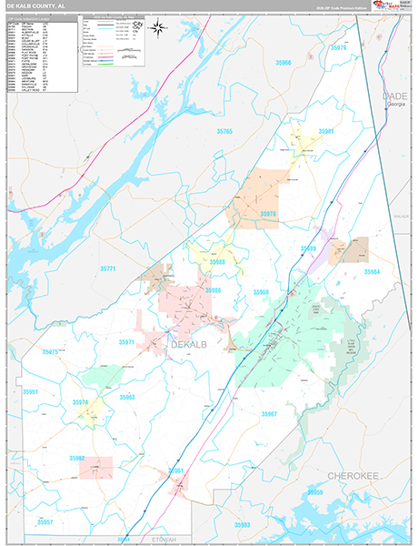 DeKalb County, AL Zip Code Map