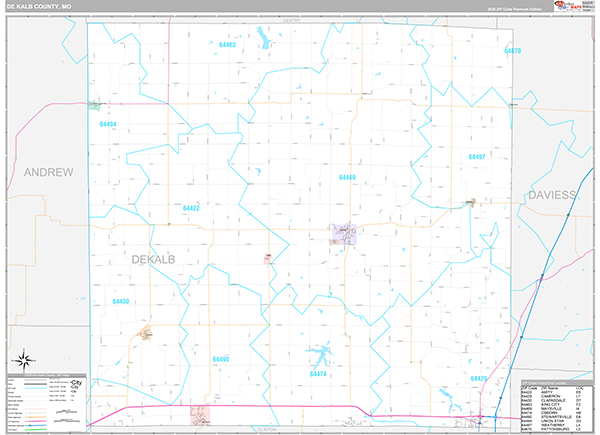 DeKalb County, MO Wall Map