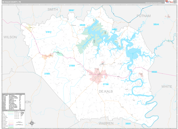 DeKalb County, TN Wall Map