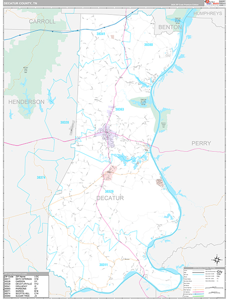 Decatur County, TN Zip Code Map