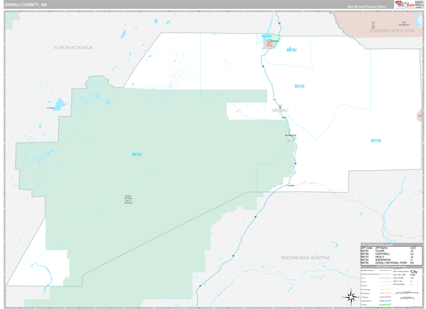 Denali County Map Book Premium Style
