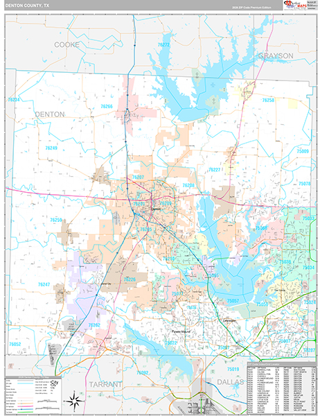 Denton County, TX Zip Code Map