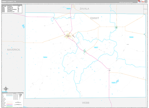 Dimmit County, TX Zip Code Map