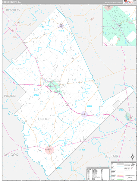 Dodge County, GA Zip Code Map