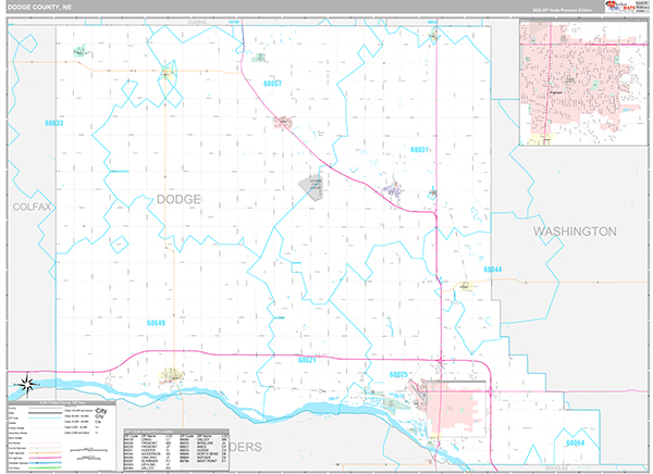 Dodge County, NE Zip Code Map