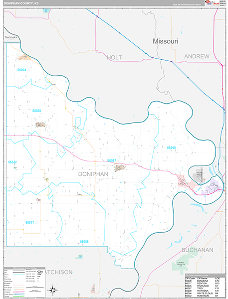 Doniphan County, KS Wall Map