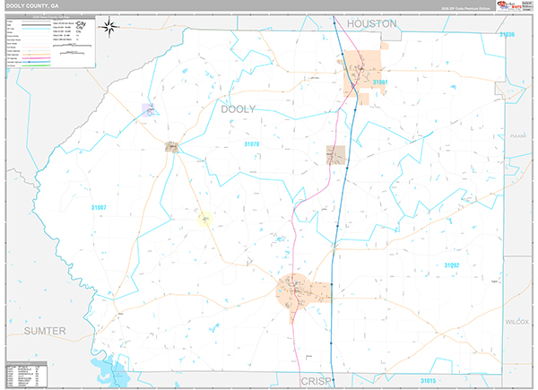 Dooly County, GA Zip Code Map
