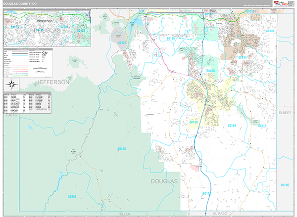 Douglas County, CO Zip Code Map