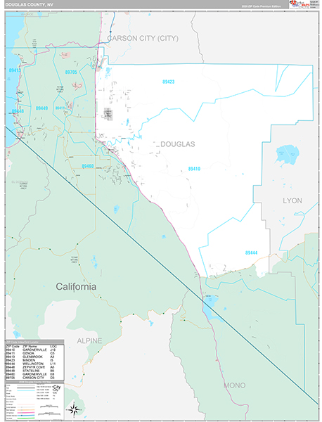 Douglas County, NV Wall Map