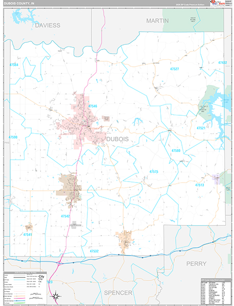Dubois County, IN Zip Code Map