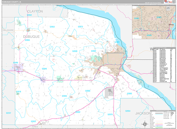 Dubuque County, IA Wall Map