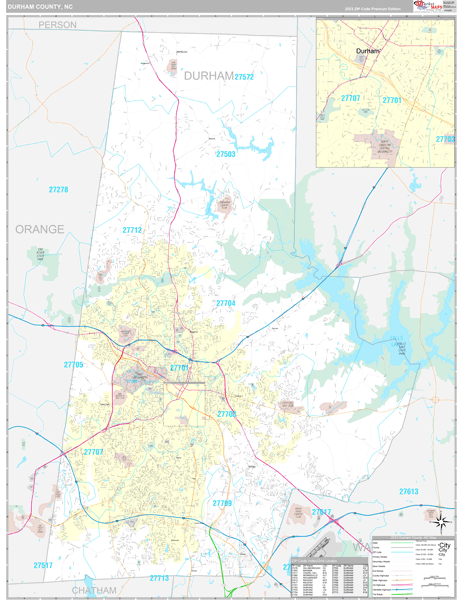 Durham County Digital Map Premium Style