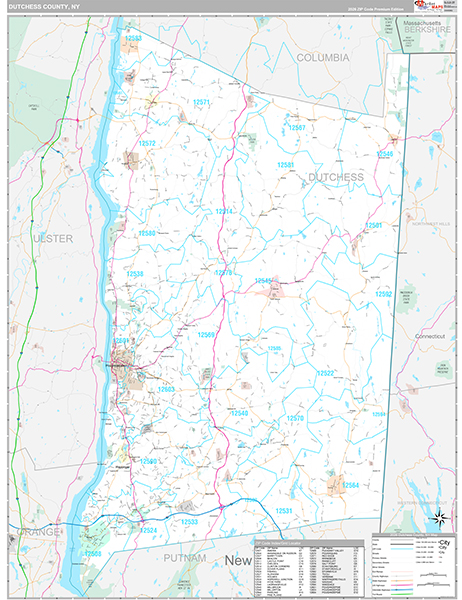Dutchess County, NY Zip Code Map