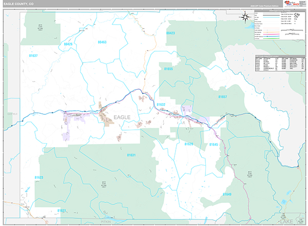Eagle County, CO Zip Code Map