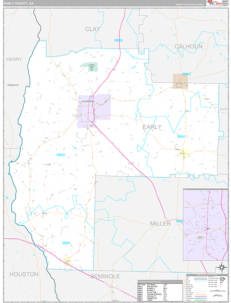 Early County, GA Zip Code Map