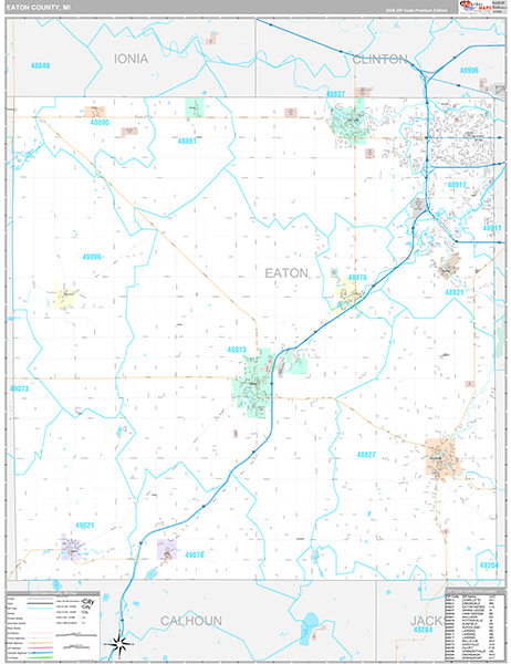 Eaton County, MI Zip Code Map