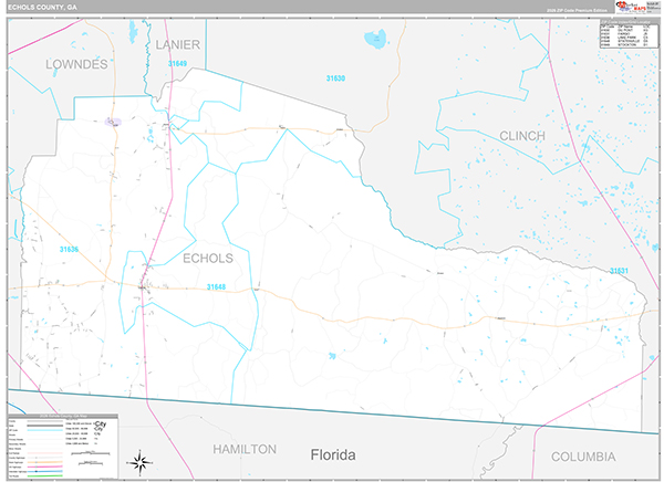 Echols County, GA Zip Code Map