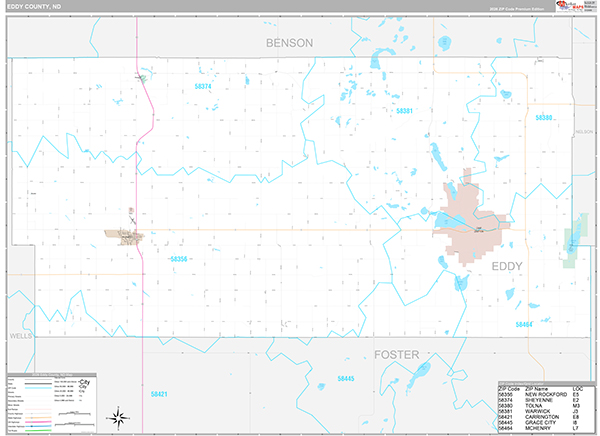 Eddy County, ND Wall Map