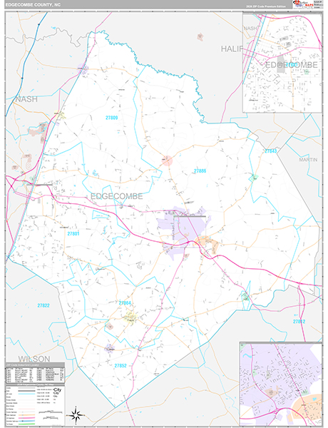 Edgecombe County, NC Wall Map