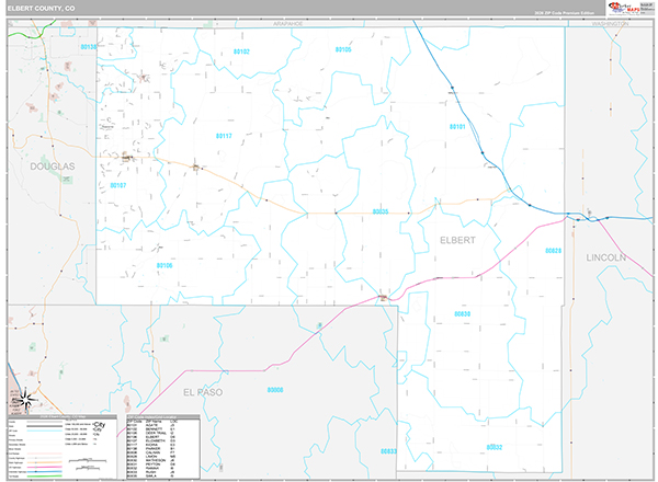 Elbert County, CO Wall Map