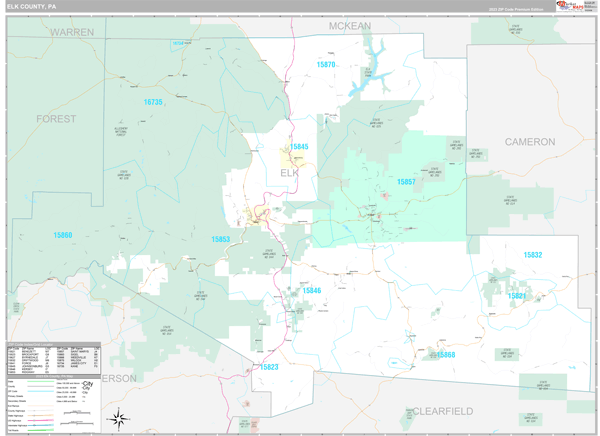 Elk County Digital Map Premium Style