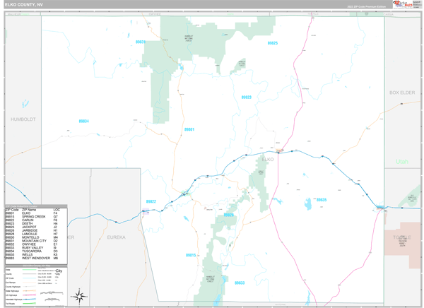 Elko County, NV Wall Map