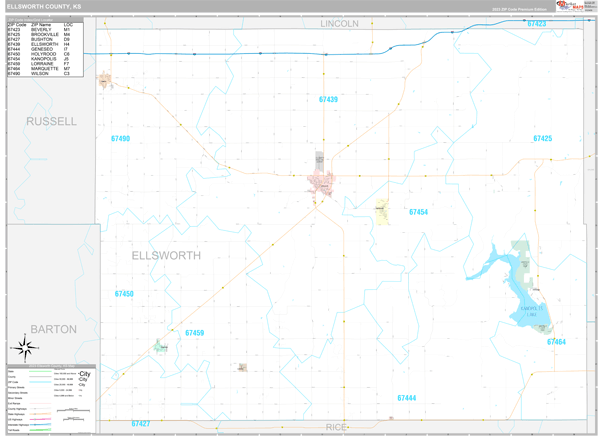 Ellsworth County Digital Map Premium Style