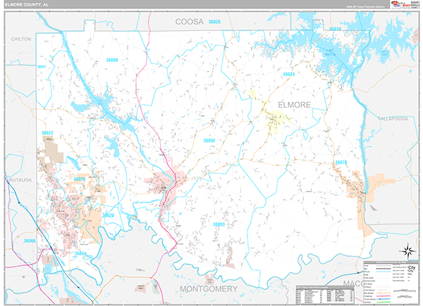 Elmore County, AL Zip Code Map