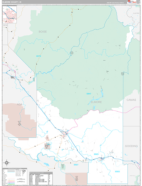 Elmore County, ID Wall Map
