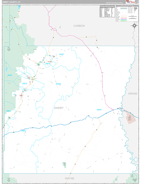 Emery County, UT Zip Code Map