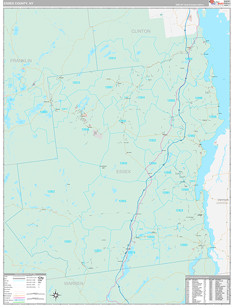 Essex County, NY Zip Code Map