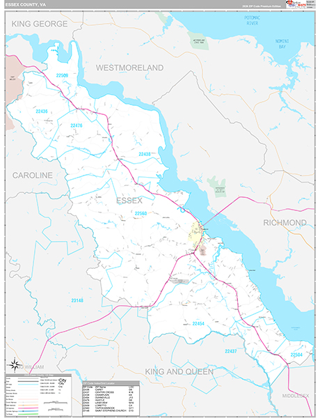 Essex County, VA Wall Map
