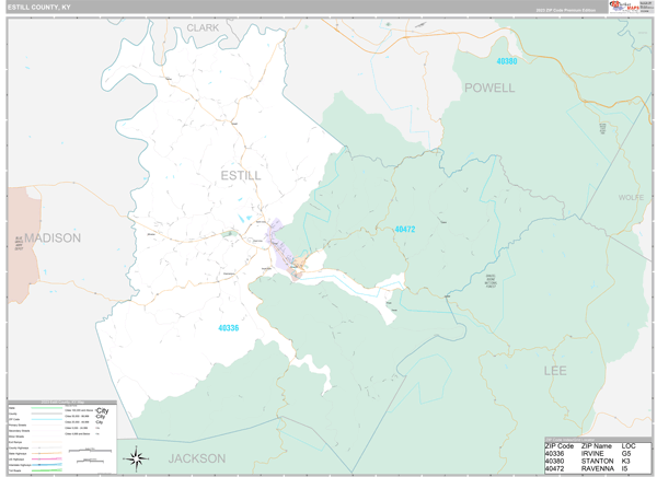 Estill County, KY Wall Map