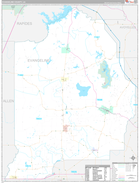 Evangeline Parish (County), LA Wall Map