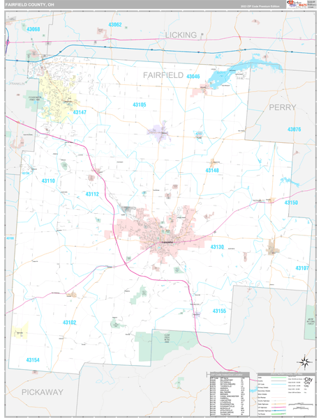 Fairfield County, OH Wall Map