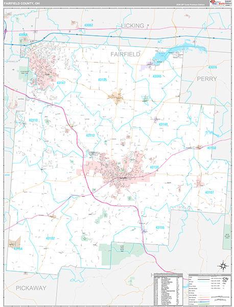Fairfield County, OH Zip Code Map