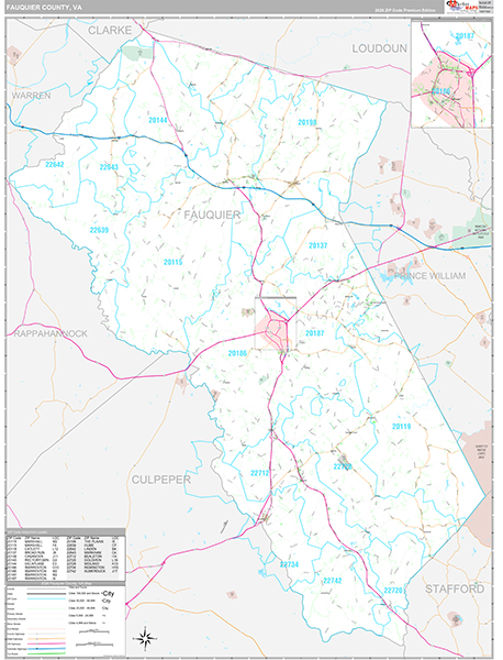 Fauquier County, VA Wall Map