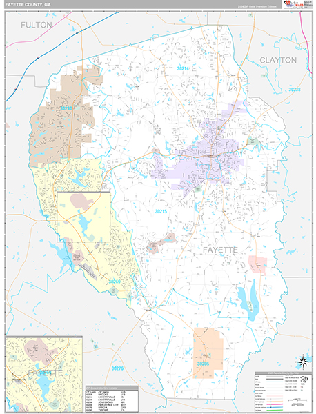Fayette County, GA Zip Code Map