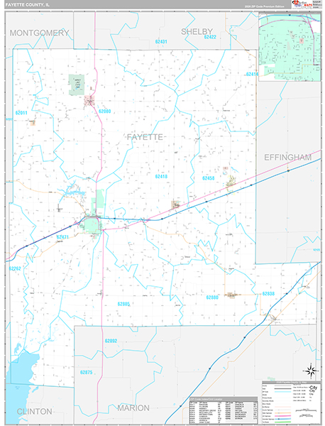 Fayette County, IL Zip Code Map