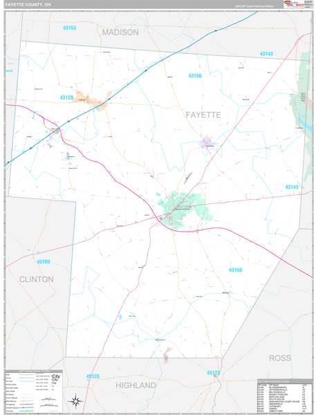 Fayette County, OH Wall Map