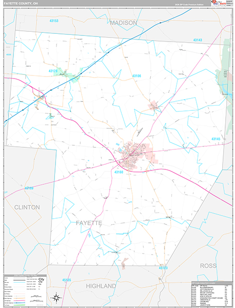 Fayette County, OH Zip Code Map
