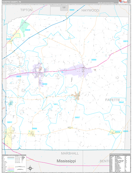 Fayette County, TN Zip Code Map