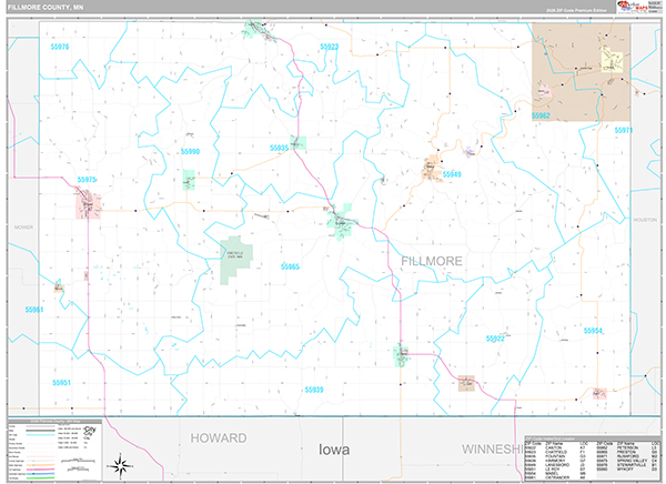 Fillmore County, MN Wall Map
