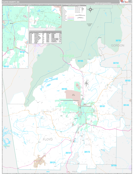 Floyd County, GA Wall Map