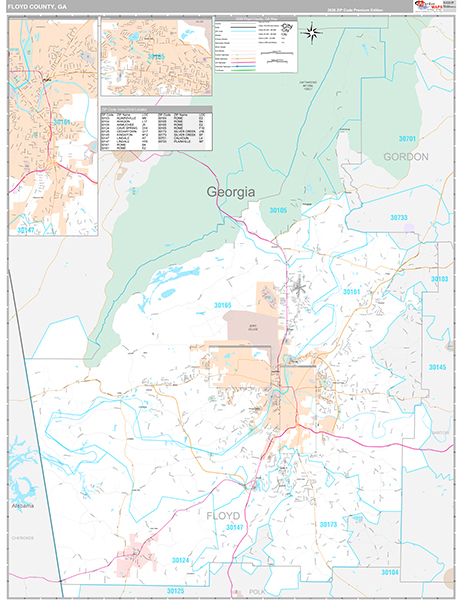 Floyd County, GA Zip Code Map