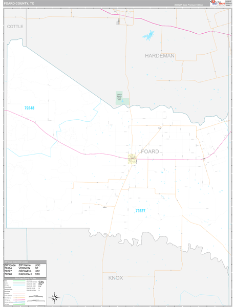 Foard County, TX Zip Code Map
